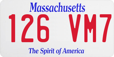 MA license plate 126VM7