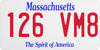 MA license plate 126VM8