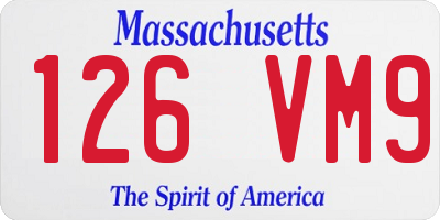 MA license plate 126VM9