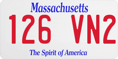 MA license plate 126VN2