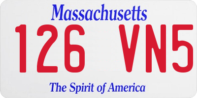 MA license plate 126VN5