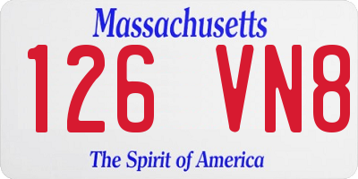 MA license plate 126VN8