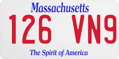 MA license plate 126VN9