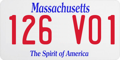MA license plate 126VO1
