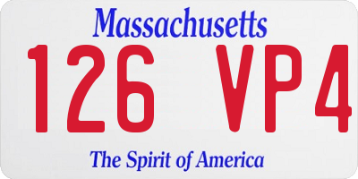 MA license plate 126VP4