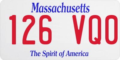 MA license plate 126VQ0