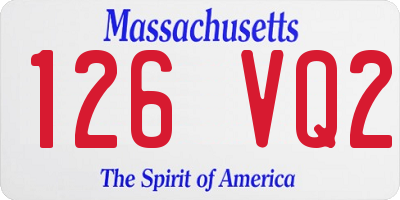 MA license plate 126VQ2