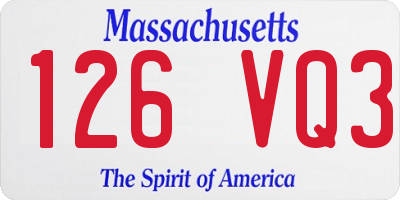 MA license plate 126VQ3