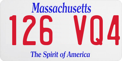 MA license plate 126VQ4