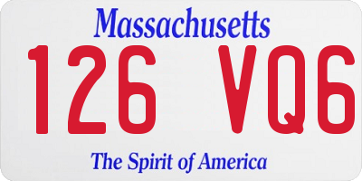 MA license plate 126VQ6