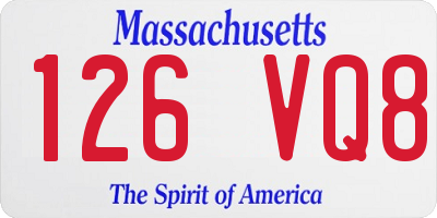 MA license plate 126VQ8