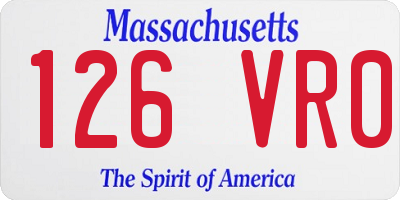 MA license plate 126VR0