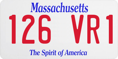MA license plate 126VR1