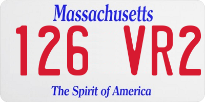 MA license plate 126VR2