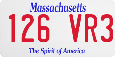 MA license plate 126VR3