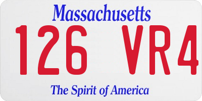 MA license plate 126VR4