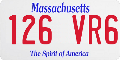 MA license plate 126VR6