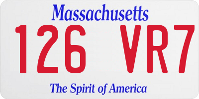 MA license plate 126VR7