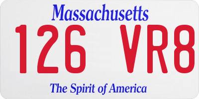 MA license plate 126VR8