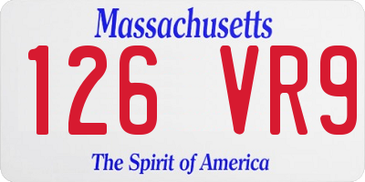 MA license plate 126VR9