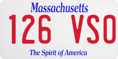 MA license plate 126VS0