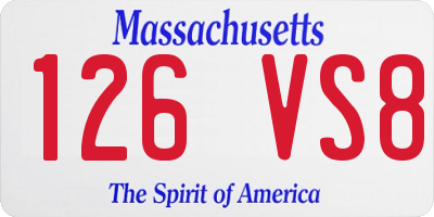 MA license plate 126VS8