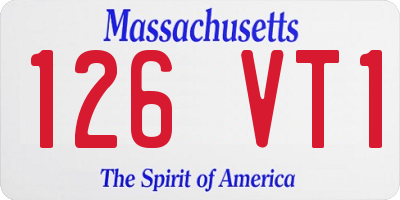 MA license plate 126VT1