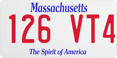 MA license plate 126VT4