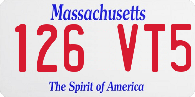 MA license plate 126VT5