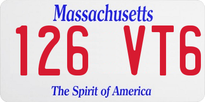 MA license plate 126VT6