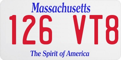 MA license plate 126VT8