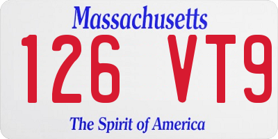 MA license plate 126VT9