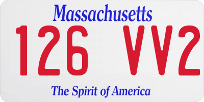 MA license plate 126VV2