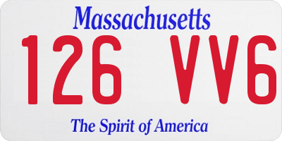MA license plate 126VV6