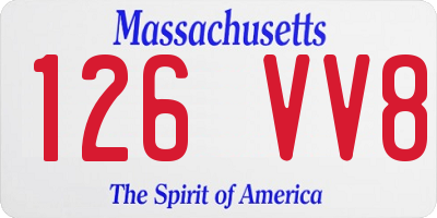 MA license plate 126VV8