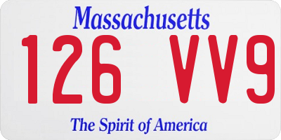 MA license plate 126VV9