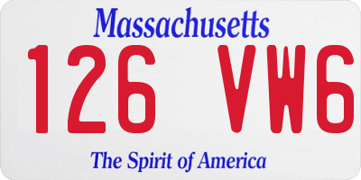 MA license plate 126VW6