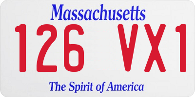 MA license plate 126VX1
