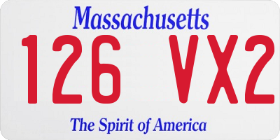 MA license plate 126VX2