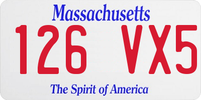 MA license plate 126VX5