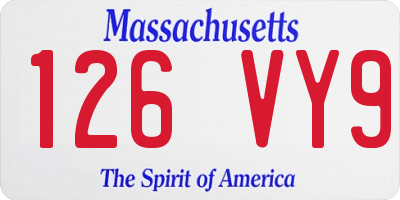 MA license plate 126VY9