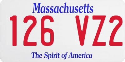 MA license plate 126VZ2
