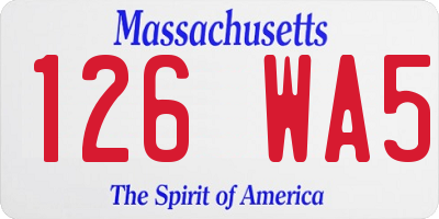 MA license plate 126WA5