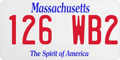 MA license plate 126WB2