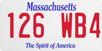 MA license plate 126WB4