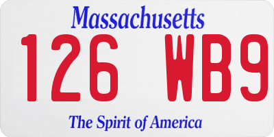MA license plate 126WB9