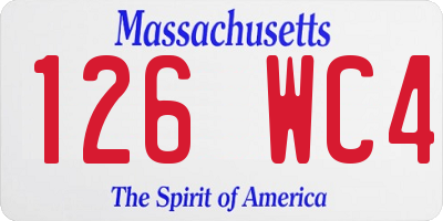 MA license plate 126WC4