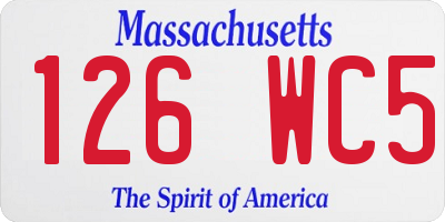 MA license plate 126WC5