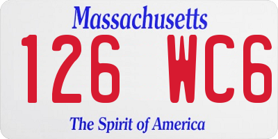 MA license plate 126WC6
