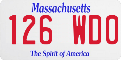 MA license plate 126WD0